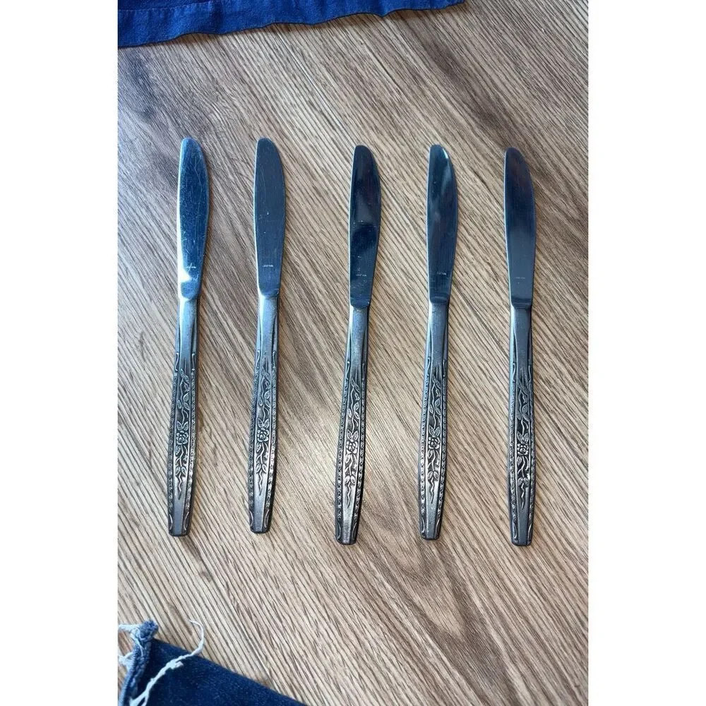 Oneida Floral Stainless Steel Dinner Knives Set of 5